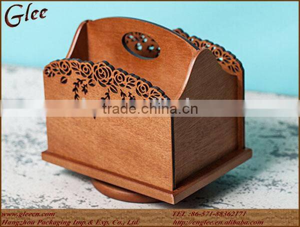 beauty wooden material computer office wooden pen holder