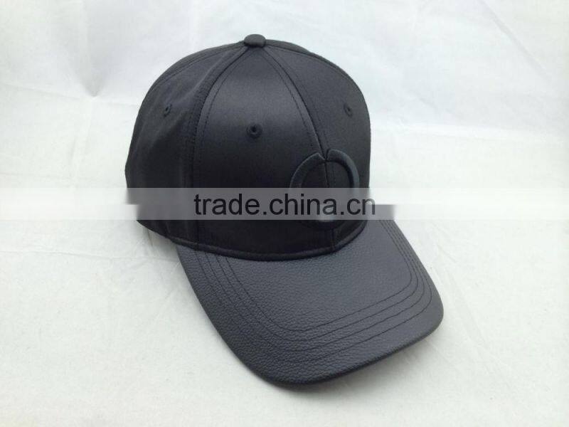 custom fashion leather baseball cap with 3d embroidery