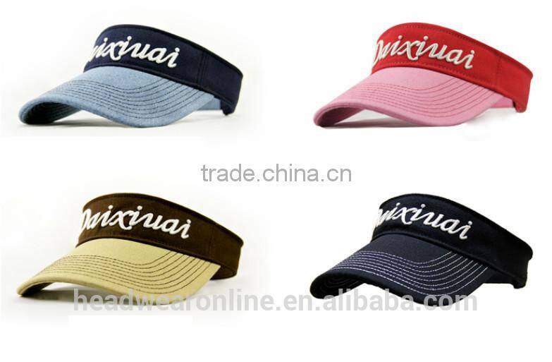 custom fashion sun visors with 3D embroidery