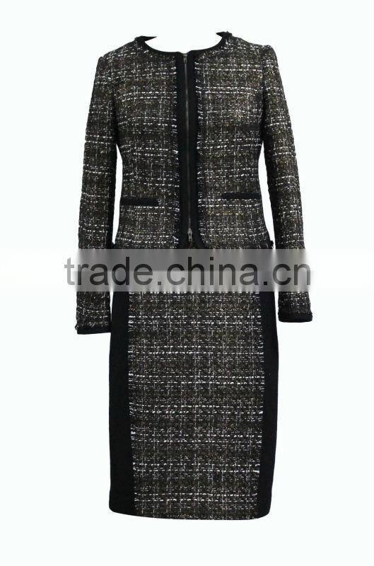 Hot sell fashion design Funky style contrast colour suit for women