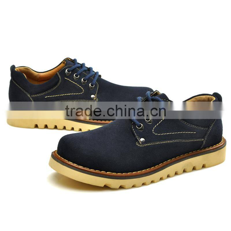 Black swede leather casual shoes fashion sample for men, adults work boots shoes with leather upper and rubber sole