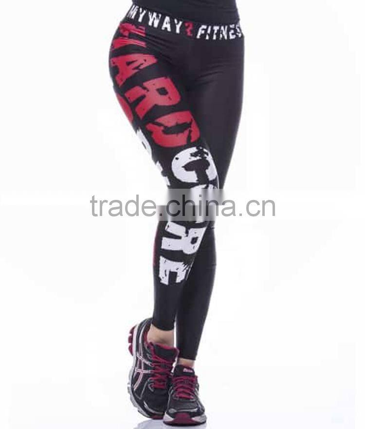 OEM fully sublimation printing fashion Quick Dry Workout womens yoga pants