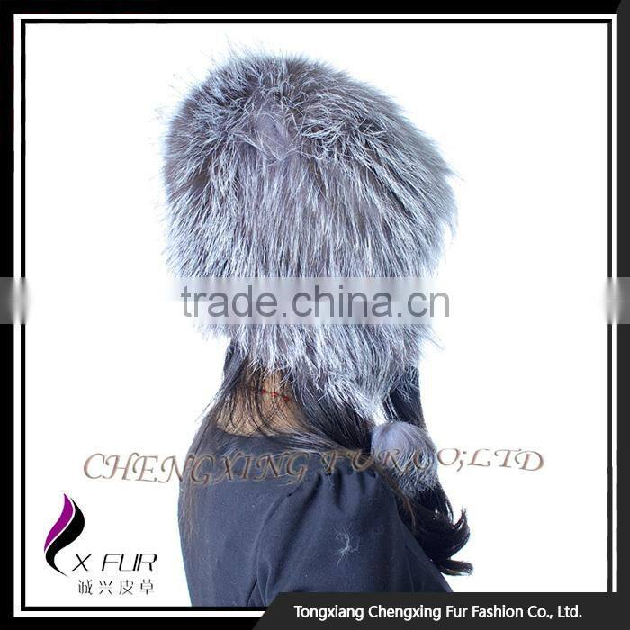 CX-C-114 Wholesale 2016 Good Quality Windproof In Stock Silver Fox Fur Hat