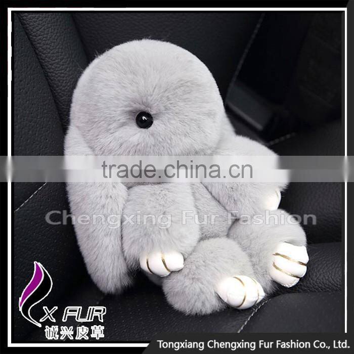 CX-R-10 Genuine Rabbit Fur/Rabbit Toy Fancy Promotion Custom Key Chain