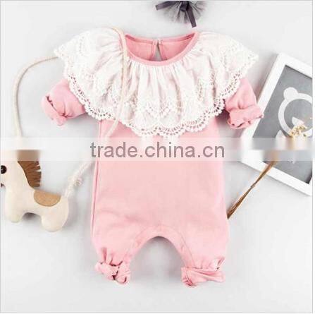 2017 latest summer infant wholesale fashion boutique kid Clothing baby clothes baby lace rompers