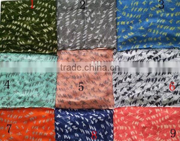 Fashion chiffon print bird fall scarf