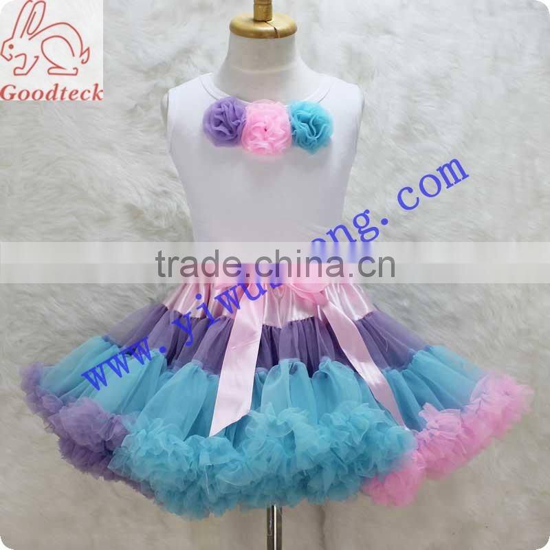 Hot sale cotton shirts, colorful pettiskirts, kids pettiskirt set,pettitops