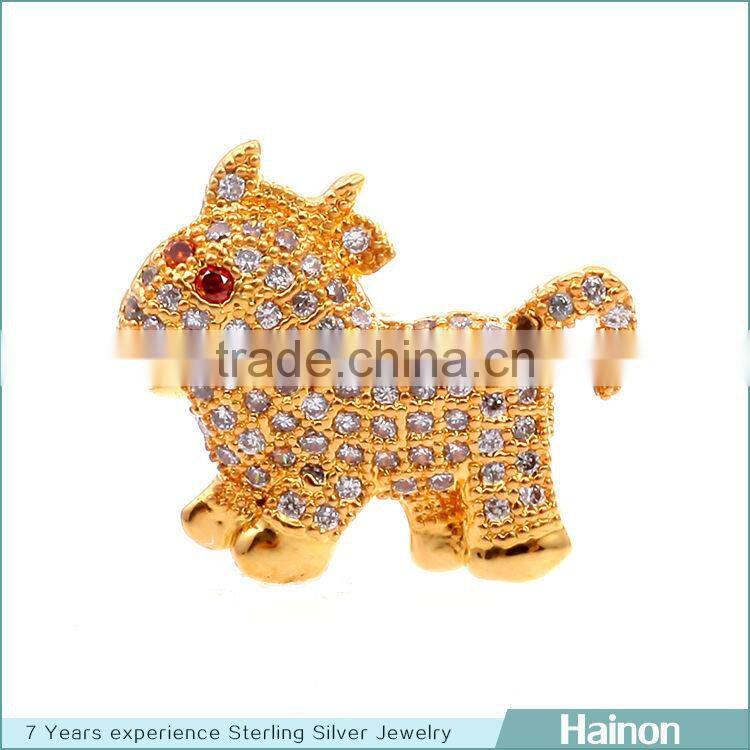 gold goat shape gold filled beads in copper material wholesale