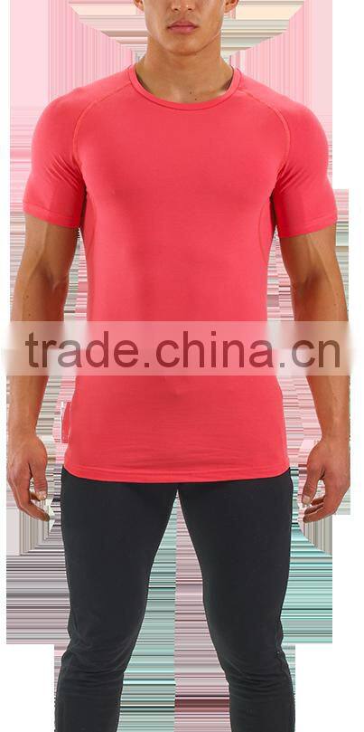 high quality cotton elastane fabric pro-fit t shirt slim fit gym wear fitness t shirts