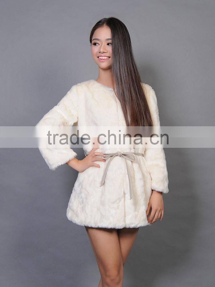 2016 women coat long faux rabbit fur coat price factory direct
