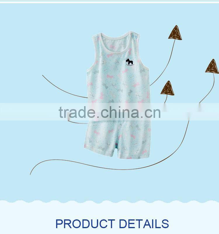2017 Newborn baby short sleeve 100% cotton set infant baby clothing set wholesale