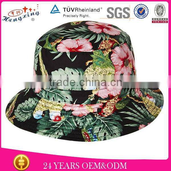 Custom design rain high quality fisherman bucket hat floral pattern