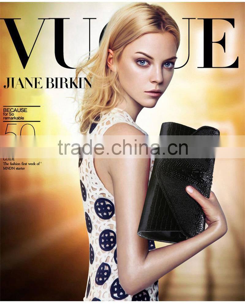 Women Clutch Bags Vintage Leather Crocodile Pattern Envelope Shoulder Ladies Small Messenger Bag