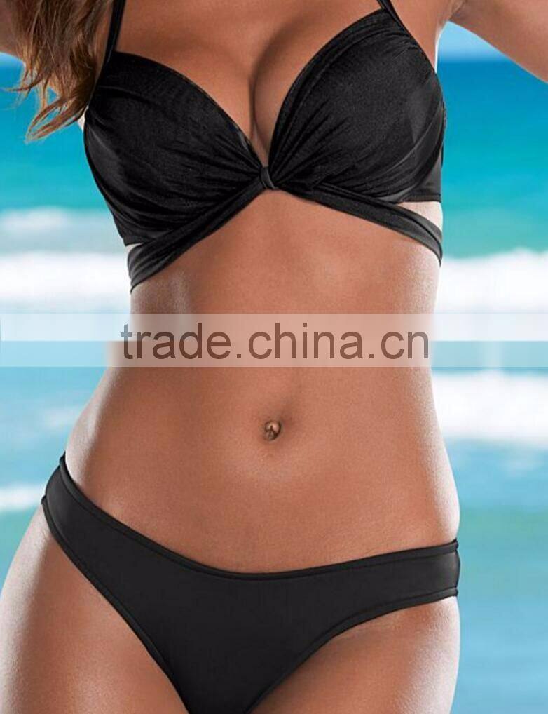 Two pieces bikinis woman push up bra swimwear 2017