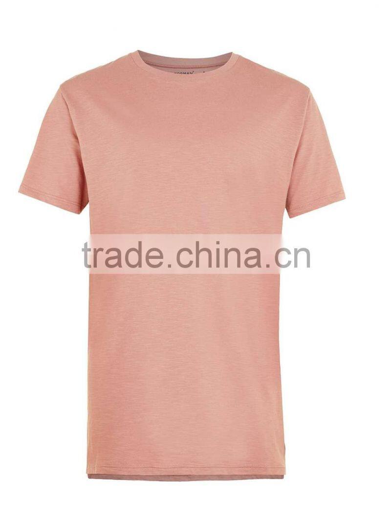 100%Cotton crew neck longline t-shirt wholesale blank mens t-shirt 2016