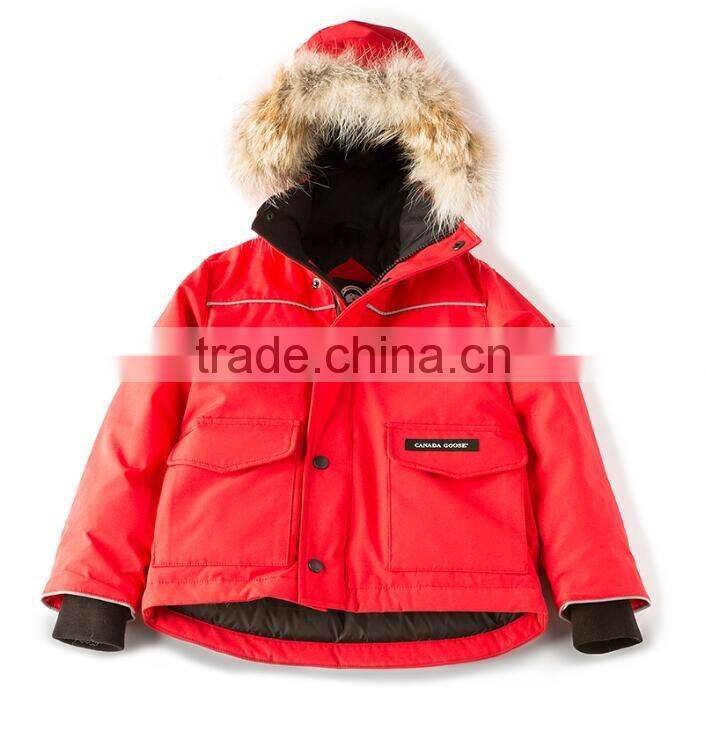 2017 OEM new style children's clothing hooded custom kids winter fur jackets wholesale in China