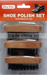 high quality PVC Hair wooden shoe brush shoe clean tool