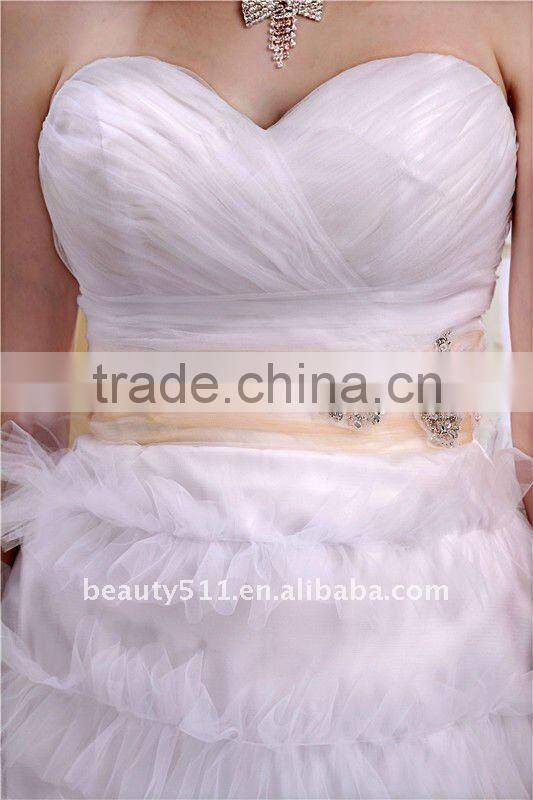 Astergarden Fashionable New Style Sweetheart Skirt with sash mini white wedding prom cocktail dress AS025