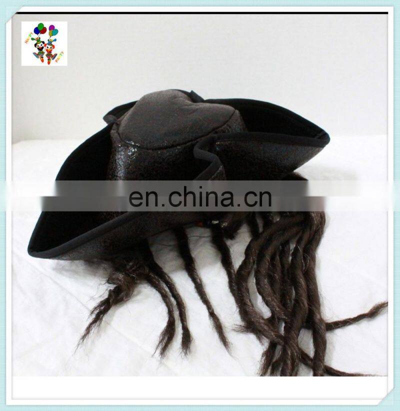 Captain Jack Halloween Party Pirate Hats with Dreadlocks Hair HPC-0232