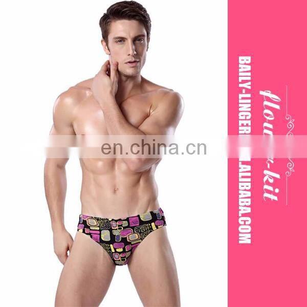Classic Pattern Vintage Striped Sexy Men's Swimwear Briefs Plus size