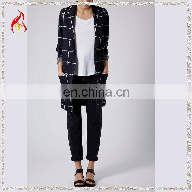 2015 women fahsion formal blue color trench coat