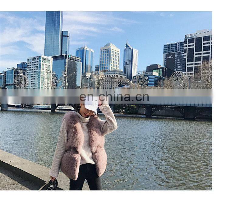 Wholesale New Fashion OEM Factory Real Fox Fur Vest/Coat for Women