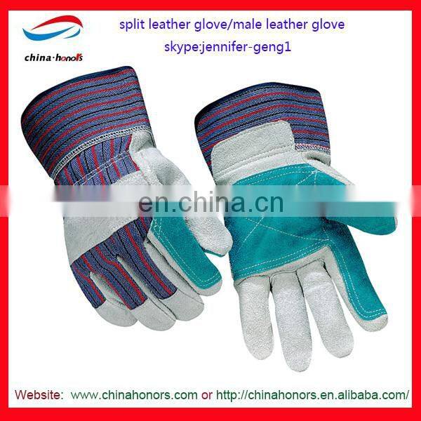 split leather glove/male leather glove
