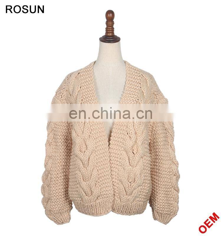 Luxurious 100% Merino Wool Heavy Chunky Cardigan Sweater