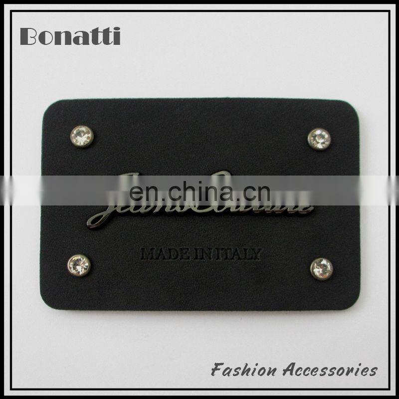 pu leather labels or patches for garment and bags