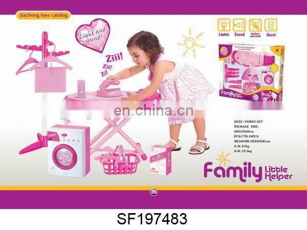 N+HOT SALE--- B/O Washing Machine and Electric iron set.With vibration furniture Set. With light &music(not including elcetric)