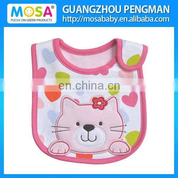 Wholesale Embroidery 100% Cotton Giraffe Pattern Baby Bib for Newborn To Toddler
