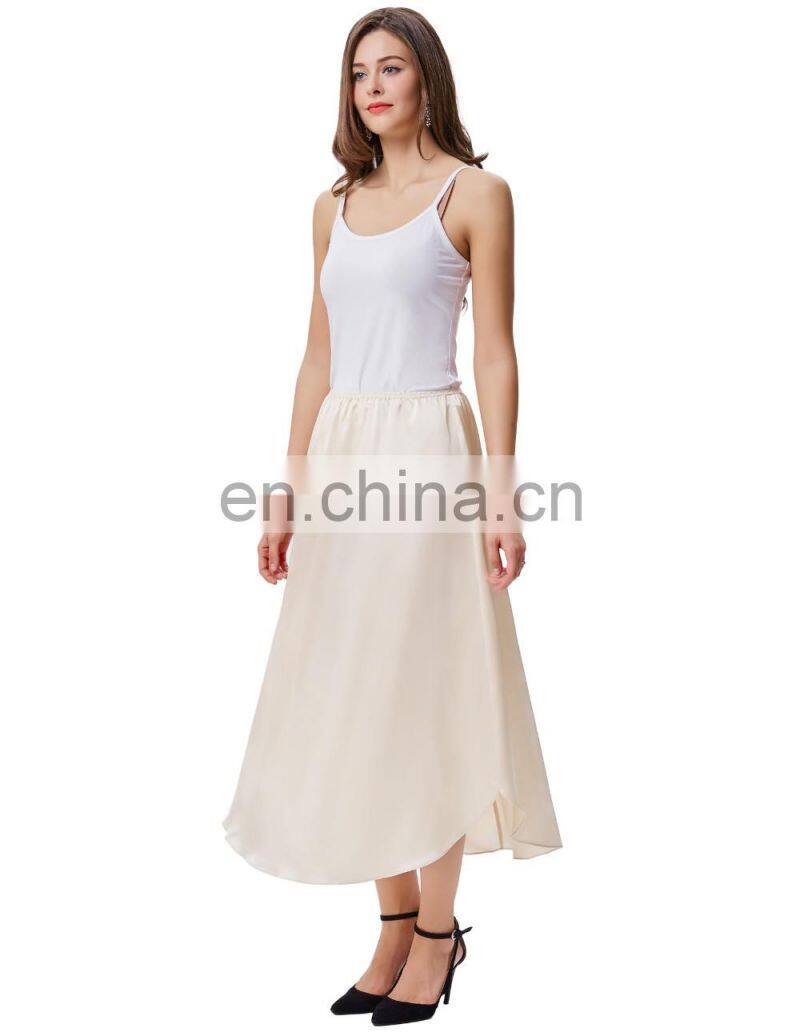 Kate Kasin Women's 35" Comfortable Champagne Satin Waist Slip Half Slip Undergarment KK000264-2