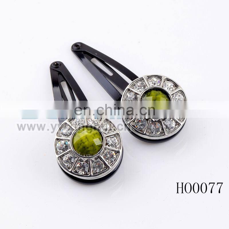 black alloy yellow resin flower korean hair clip