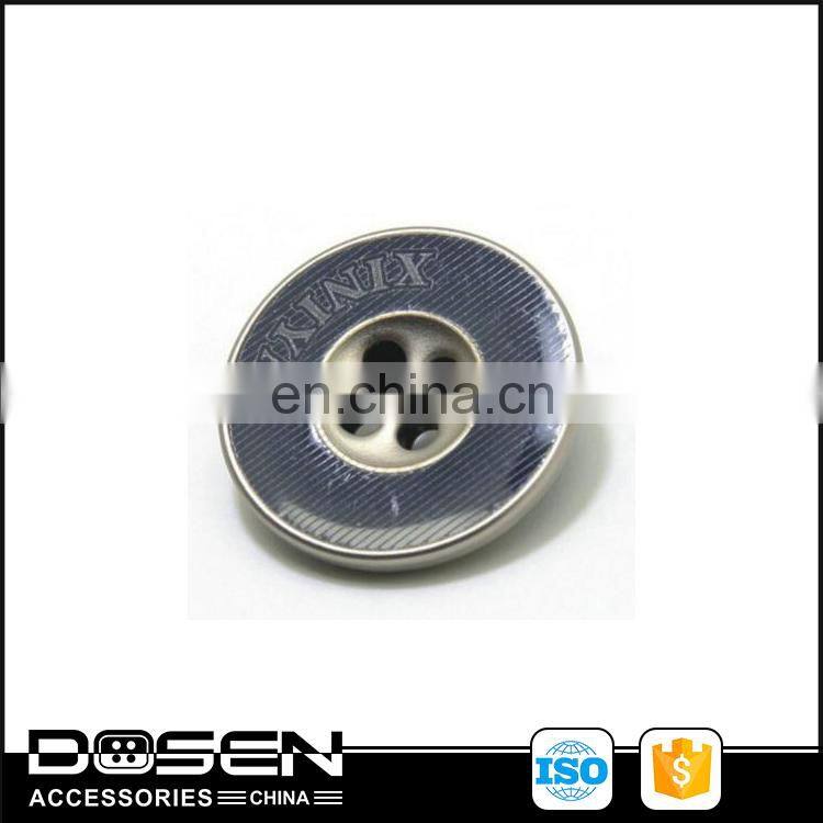 Fashion high quality engraved logo metal four holes sewing button /garment accessories