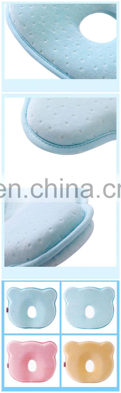 Baby Head Shaping Pillow with 100% Cotton Breathable and Memory Foam Preventing and Correcting Flat Head baby foam pillow