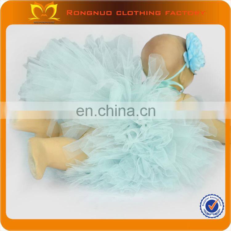 Wholesale Kids light Blue Tutu Dress Flower Girl Tulle Dress