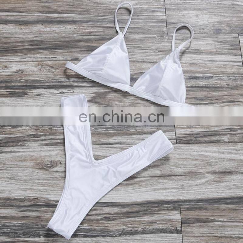 2019 Summer Swimwear Women Two Pieces Bikini Set Solid Padded Push Up Swimwear Swimsuit Pool badeanzug damen New Arrival