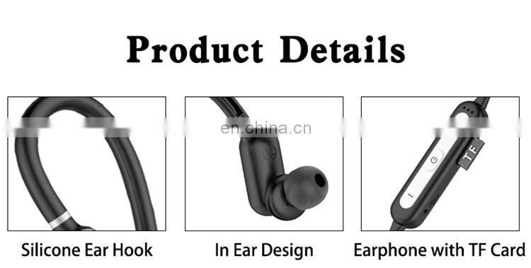 New Bulk Metal Wireless Pure Bass Neckband Earbuds Earphones Headphones with TF card