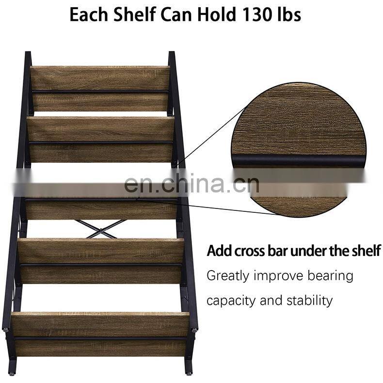 Industrial Bookshelf Vintage Bookcase and Bookshelves Rustic Wood and Metal Shelving Unit