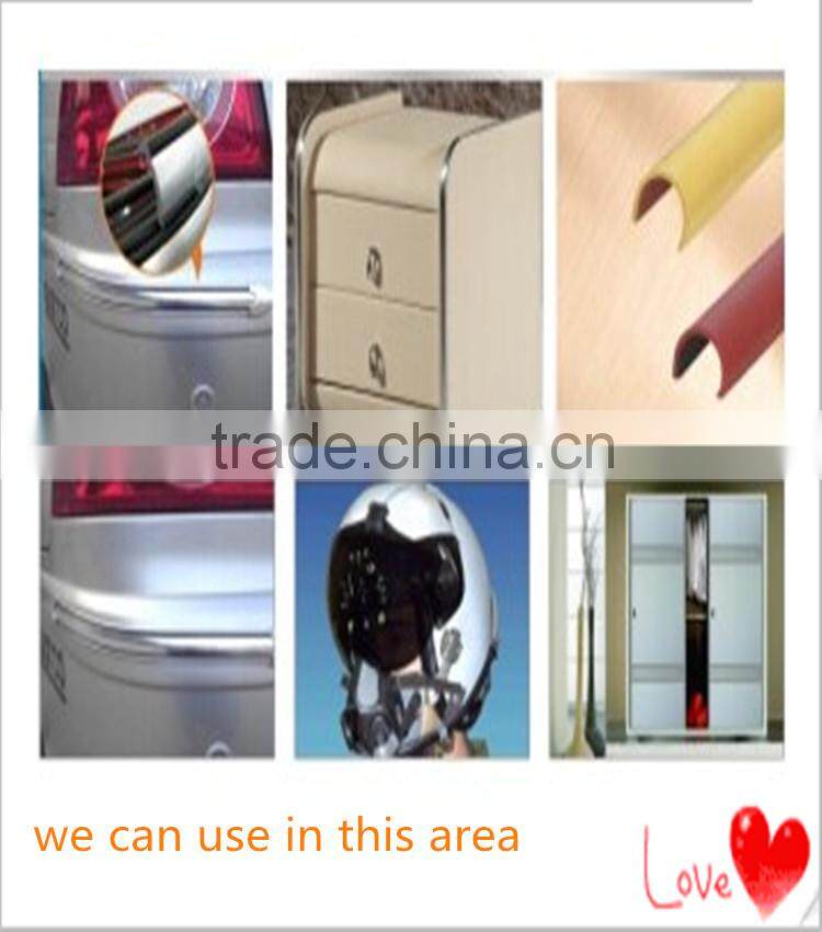 all color u-shape pvc chrome extrusion moulding trim strip for car and article decoration