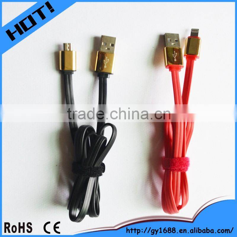newest molding reversible usb micro cable with gold connector 1m