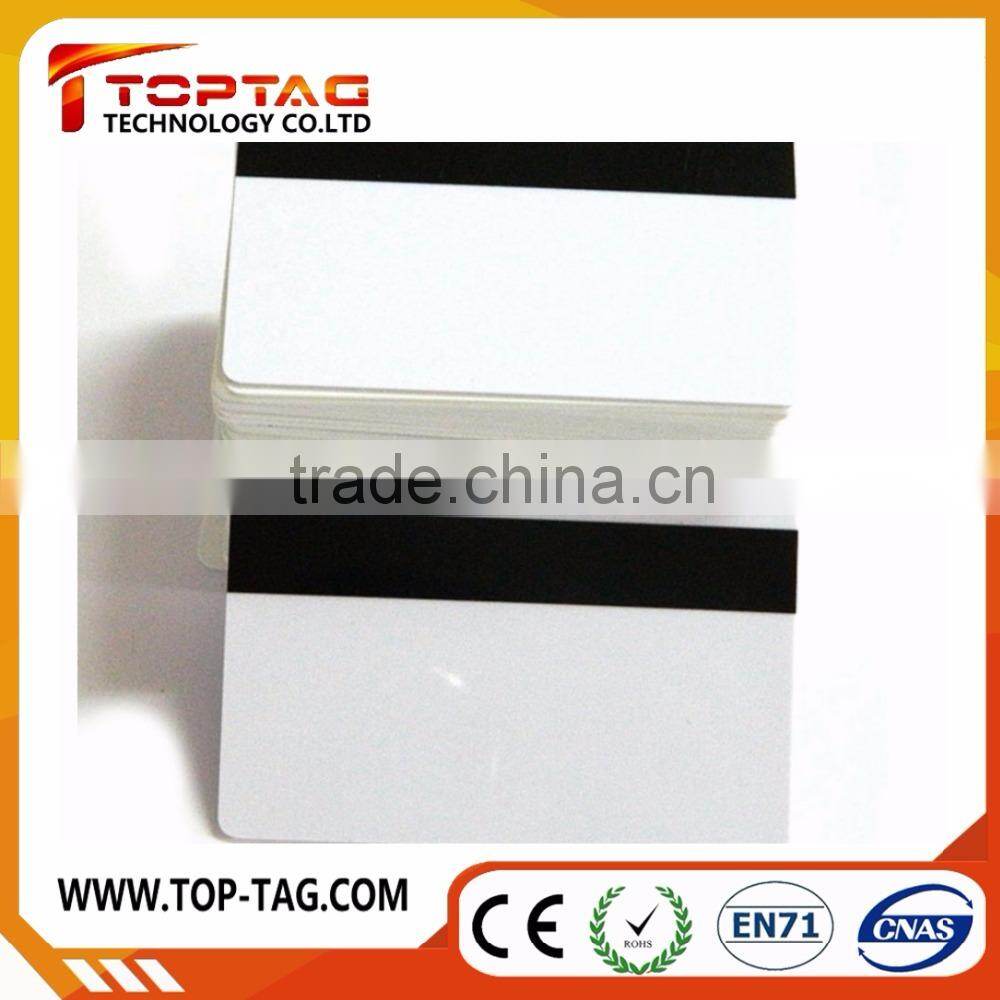 Blank white PVC card with hi-co magnetic stripe