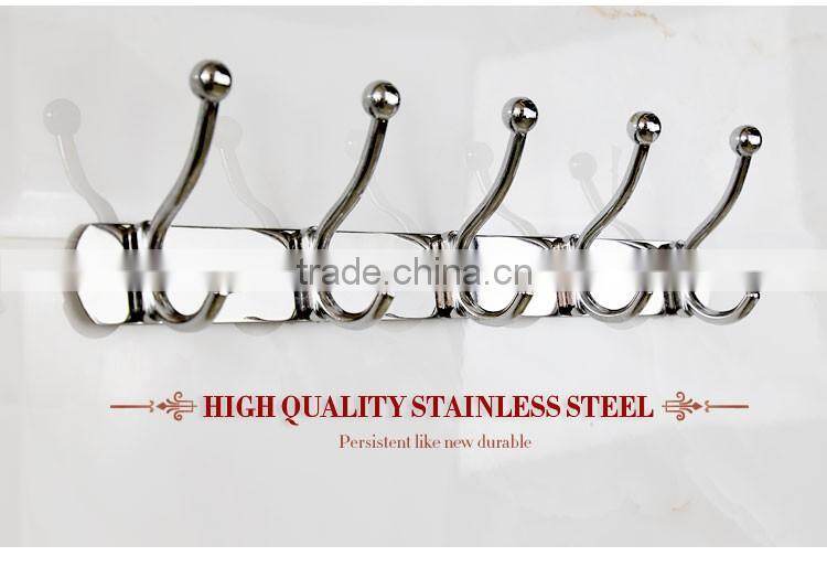 Wesda zinc alloy bathroom accessories decorative stainless steel coat hook for towel 831