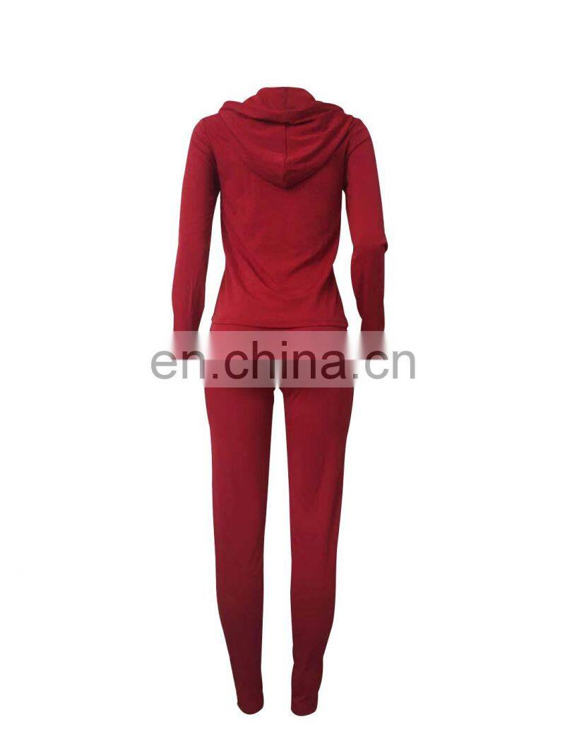 custom brand Women Jogger 2 Piece Pants Set Sweatsuit For Women 2021 Jogging Suit Tracksuit top+pants zipper coat