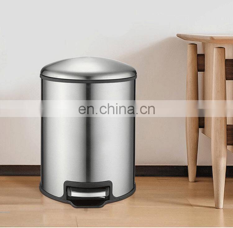 Top quality stainless steel foot pedal garbage bin stock household waste bin