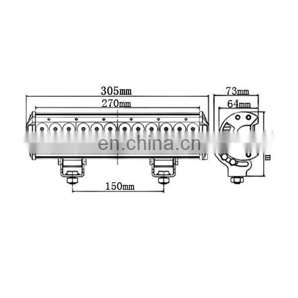 LED4-72 LED light bar 72w 5760lm 12inch spot or COMBO beam Double row for auto Automotive lighting system work light LANTSUN