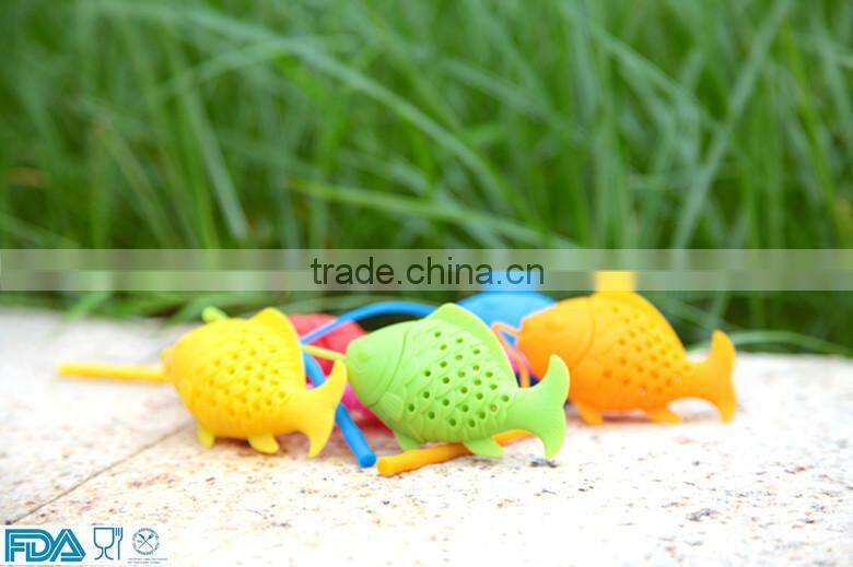 2015 Newest Color less Pink FDA Approved Silicone Tea Strainer
