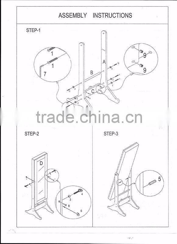 Factory Outlets Useful 3 way Dressing Mirror with cabinet 06