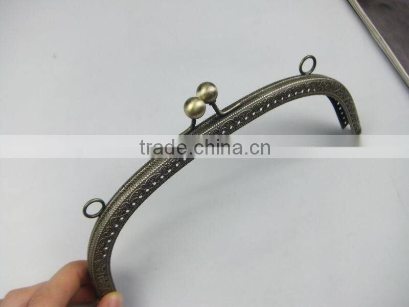NEW!Antique Brass Metal Sewing Purse Frame China Direct Supplier DIY Purse Frame With Clasp Loop