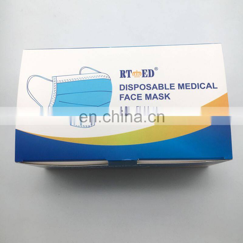 Disposable medical surgical face mask TYPE IIR 3ply earloop non-woven CE exporting white list EN14683:2019
